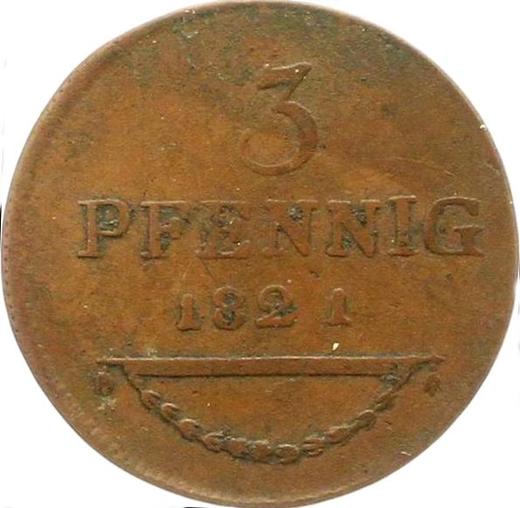 Revers 3 Pfennige 1821 - Münze Wert - Sachsen-Coburg-Saalfeld, Ernst I