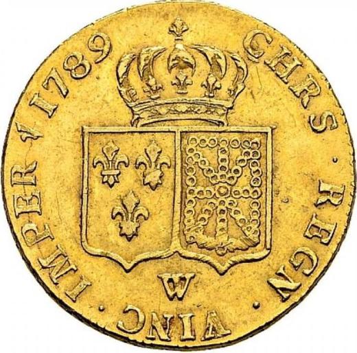 Reverse Double Louis d'Or 1789 W "Type 1785-1792" - Gold Coin Value - France, Louis XVI