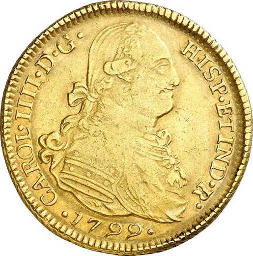 Obverse 4 Escudos 1799 So DA - Gold Coin Value - Chile, Charles IV