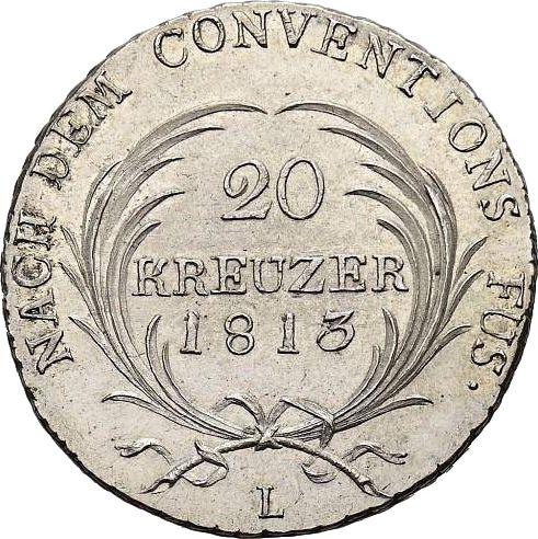 Reverse 20 Kreuzer 1813 L - Silver Coin Value - Saxe-Coburg-Saalfeld, Ernest I