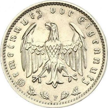 Reverso 1 Reichsmark 1939 F "Tipo 1933-1939" - valor de la moneda  - Alemania, Alemania nazi