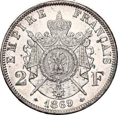Reverse 2 Francs 1869 A "Type 1866-1870" - Silver Coin Value - France, Napoleon III