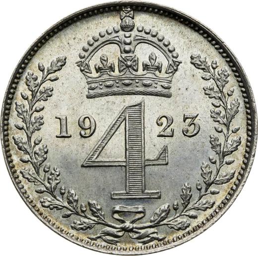 Reverso 4 peniques (Groat) 1923 - valor de la moneda de plata - Gran Bretaña, Jorge V