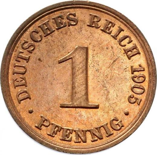 Obverse 1 Pfennig 1905 A "Type 1890-1916" -  Coin Value - Germany, German Empire