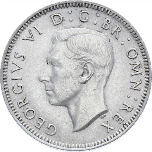 Anverso 1 chelín 1942 "Tipo 1937-1946" - valor de la moneda de plata - Gran Bretaña, Jorge VI
