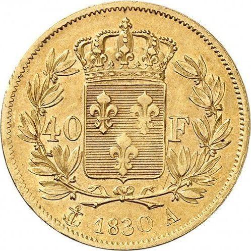 Reverse 40 Francs 1830 A "Type 1824-1830" Edge relief - Gold Coin Value - France, Charles X