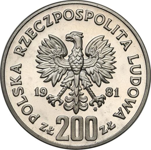 Avers Probe 200 Zlotych 1981 MW "Władysław I. Herman" Nickel - Münze Wert - Polen, Volksrepublik Polen