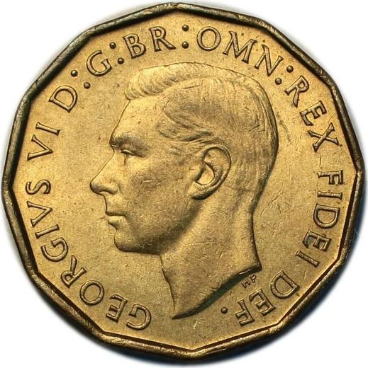 Avers 3 Pence 1949 HP "Typ 1949-1952" - Münze Wert - Großbritannien, Georg VI