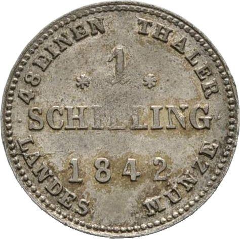 Reverso 1 chelín 1842 - valor de la moneda de plata - Mecklemburgo-Schwerin, Federico Francisco II