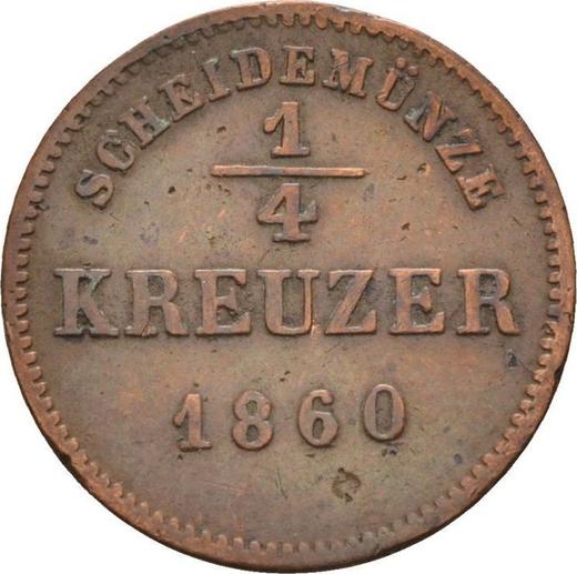 Revers 1/4 Kreuzer 1860 - Münze Wert - Schwarzburg-Rudolstadt, Friedrich Günther