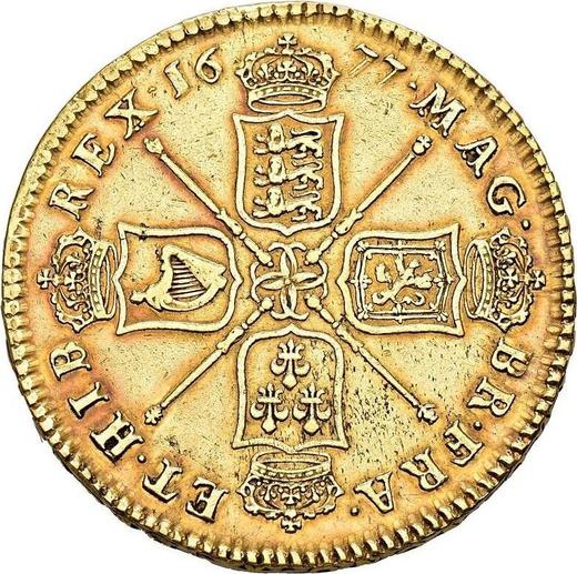 Revers 5 Guinee 1677 "Erste gelauerte Büste" - Goldmünze Wert - Großbritannien, Karl II