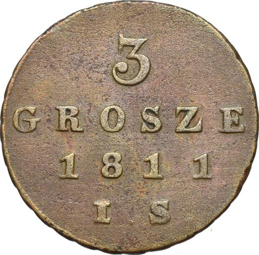 Reverso 3 groszy 1811 IS - valor de la moneda  - Polonia, Ducado de Varsovia