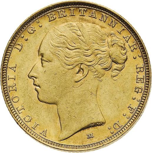Obverse Sovereign 1885 M WW "St. George" - Gold Coin Value - Australia, Victoria