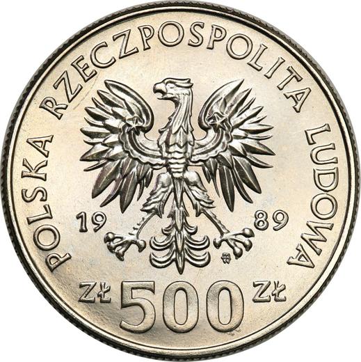 Avers Probe 500 Zlotych 1989 MW AWB "Wladyslaw II. Jagiełło" Nickel - Münze Wert - Polen, Volksrepublik Polen