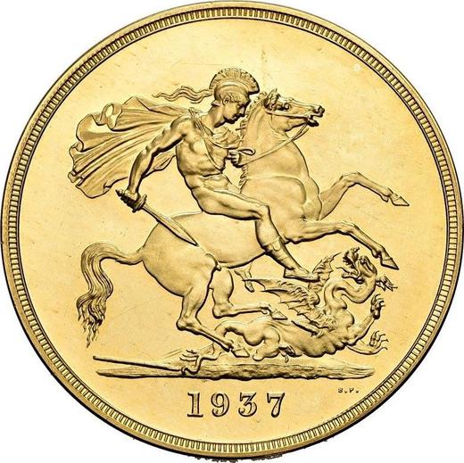 Reverso 5 libras 1937 HP - valor de la moneda de oro - Gran Bretaña, Jorge VI