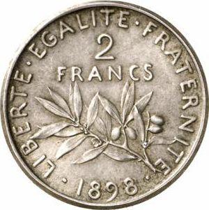 Reverse 2 Francs 1898 "Sower" Piedfort - Silver Coin Value - France, Third Republic