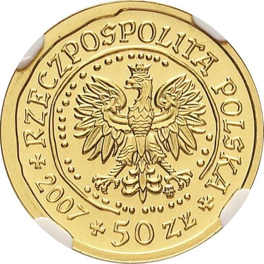 Obverse 50 Zlotych 2007 MW NR "White-tailed eagle" - Gold Coin Value - Poland, III Republic after denomination