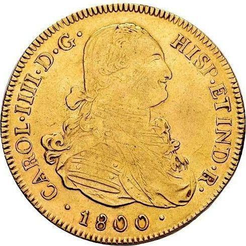 Obverse 8 Escudos 1800 PTS PP - Gold Coin Value - Bolivia, Charles IV