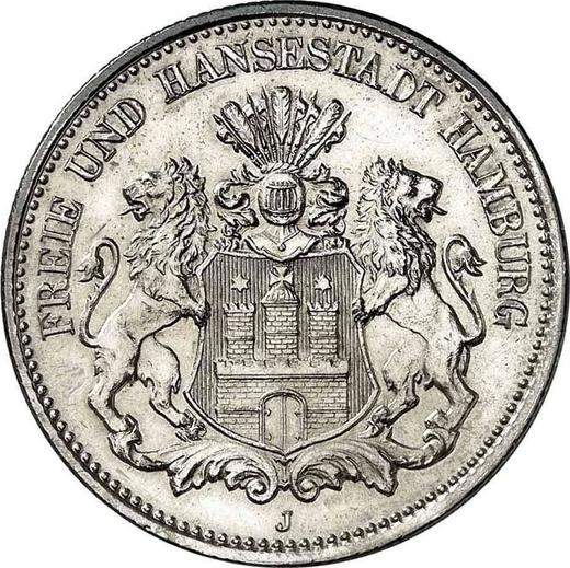Obverse 2 Mark 1899 J "Hamburg" - Silver Coin Value - Germany, German Empire
