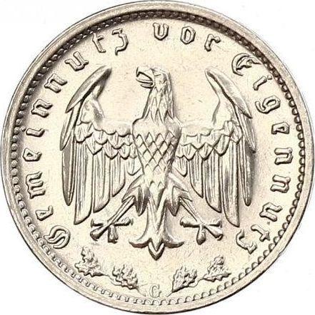 Reverso 1 Reichsmark 1939 G "Tipo 1933-1939" - valor de la moneda  - Alemania, Alemania nazi