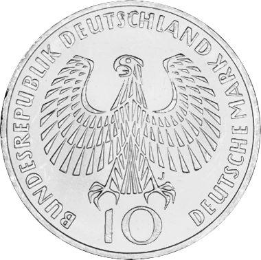 Reverse 10 Mark 1972 J "Games of the XX Olympiad" - Silver Coin Value - Germany, FRG