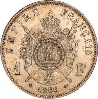 Reverse 1 Franc 1866 BB "Type 1866-1870" - Silver Coin Value - France, Napoleon III