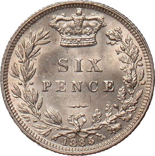 Reverse Sixpence 1885 - Silver Coin Value - United Kingdom, Victoria