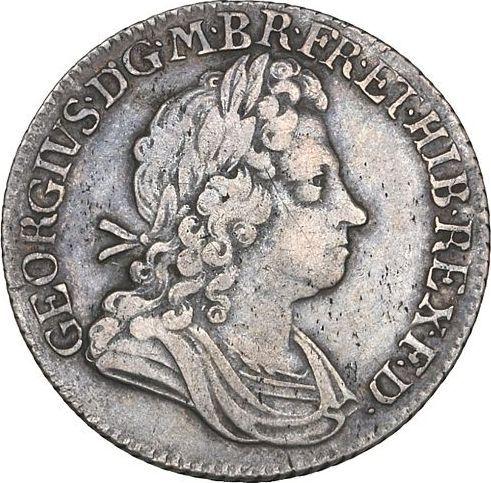 Obverse Shilling 1721 "First draped bust" Roses and Plumes in angles - Silver Coin Value - United Kingdom, George I