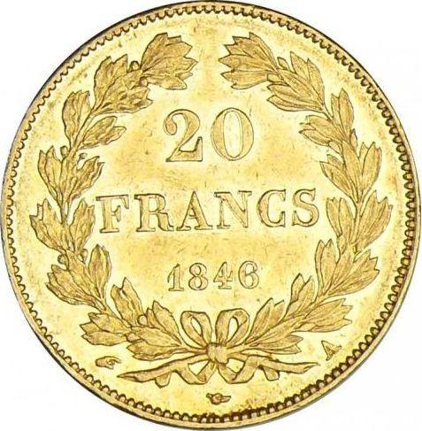 Reverse 20 Francs 1846 A "Type 1832-1848" - Gold Coin Value - France, Louis Philippe I