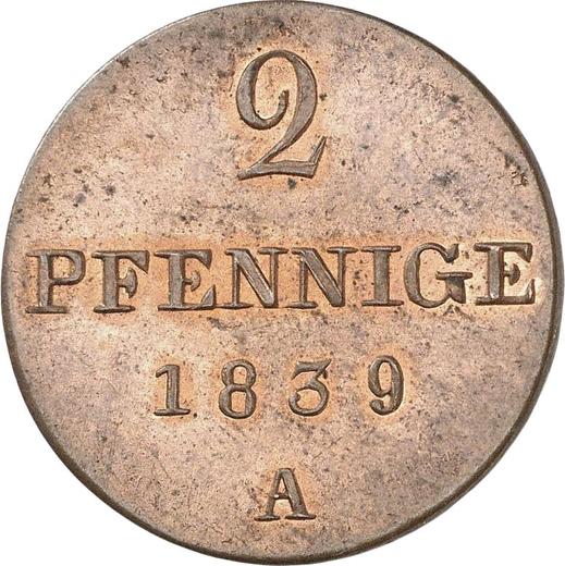 Reverse 2 Pfennig 1839 A -  Coin Value - Hanover, Ernest Augustus