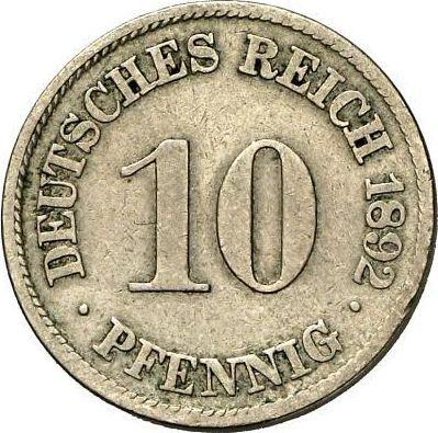 Awers monety - 10 fenigów 1892 J "Typ 1890-1916" - cena monety - Niemcy, Cesarstwo Niemieckie