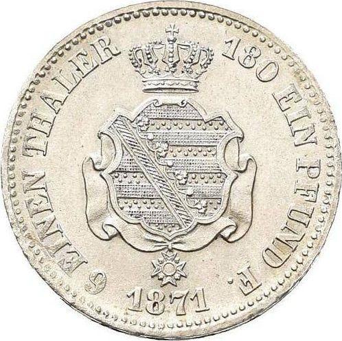 Reverse 1/6 Thaler 1871 B - Silver Coin Value - Saxony-Albertine, John