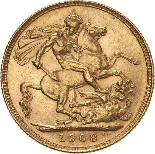 Reverse Sovereign 1908 S - Gold Coin Value - Australia, Edward VII