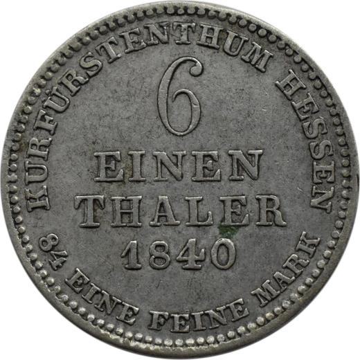 Reverse 1/6 Thaler 1840 - Silver Coin Value - Hesse-Cassel, William II