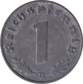 Obverse 1 Reichspfennig 1940 B "Type 1940-1945" -  Coin Value - Germany, Third Reich