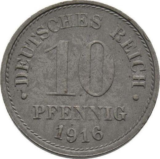 Awers monety - 10 fenigów 1916 G "Typ 1916-1922" - cena monety - Niemcy, Cesarstwo Niemieckie