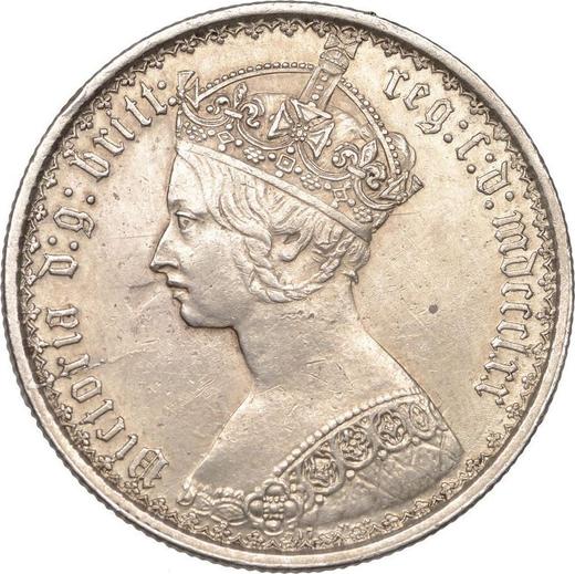 Avers 2 Schilling (Florin) 1870 WW "Gotisch" - Silbermünze Wert - Großbritannien, Victoria