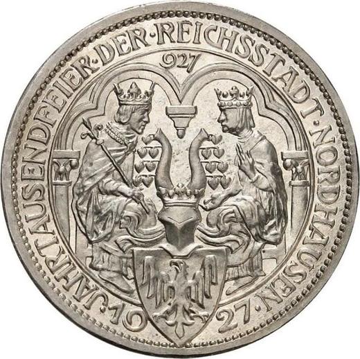 Obverse 3 Reichsmark 1927 A "Nordhausen" - Silver Coin Value - Germany, Weimar Republic