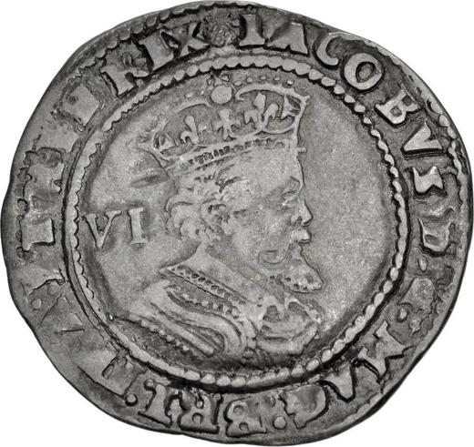 Obverse Sixpence 1622 "Sixth bust" - Silver Coin Value - United Kingdom, James I