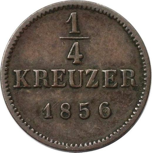 Reverso 1/4 kreuzer 1856 - valor de la moneda  - Wurtemberg, Guillermo I
