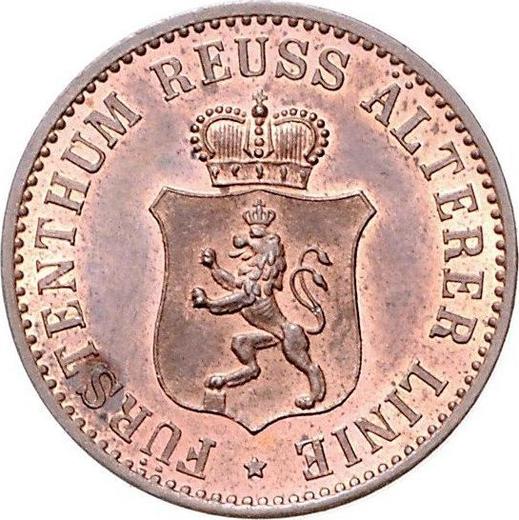 Аверс монеты - 3 пфеннига 1868 года A - цена  монеты - Рейсс-Грейц, Генрих XXII