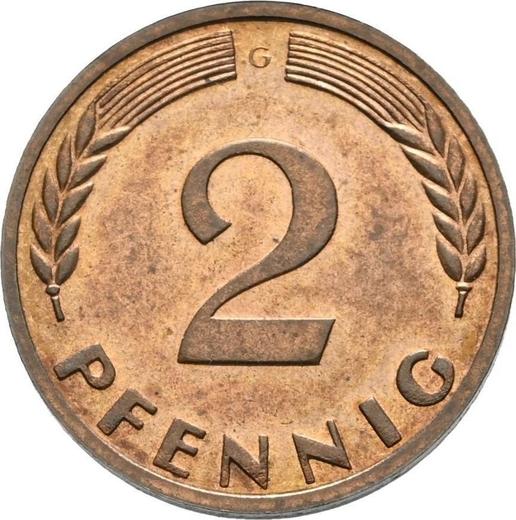 Avers 2 Pfennig 1967 G "Typ 1967-2001" - Münze Wert - Deutschland, BRD