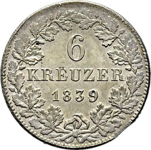 Reverse 6 Kreuzer 1839 - Silver Coin Value - Hohenzollern-Sigmaringen, Karl