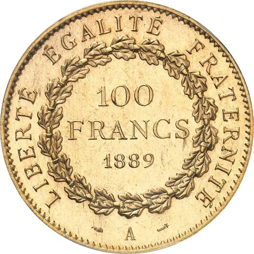 Revers 100 Francs 1889 A "Typ 1878-1914" - Goldmünze Wert - Frankreich, Dritte Republik