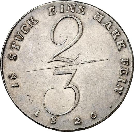 Reverse 2/3 Thaler 1826 - Silver Coin Value - Mecklenburg-Schwerin, Frederick Francis I