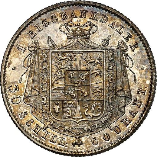 Reverso 30 chelines 1849 VS - valor de la moneda de plata - Schleswig-Holstein, Federico VII
