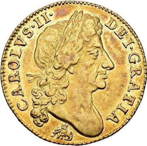 Obverse Half Guinea 1676 "Second laureate bust" Elephant and castle - Gold Coin Value - United Kingdom, Charles II