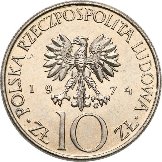 Avers Probe 10 Zlotych 1974 MW AJ "Adam Mickiewicz" Nickel - Münze Wert - Polen, Volksrepublik Polen