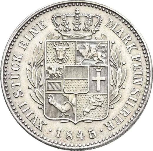 Reverse 2/3 Thaler 1845 - Silver Coin Value - Mecklenburg-Schwerin, Frederick Francis II