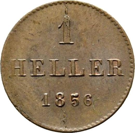 Reverso 1 heller 1856 - valor de la moneda - Fráncfort del Meno, Ciudad Libre
